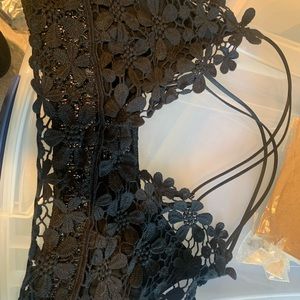 Black flower bralette